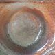 Glazed and sculpted stoneware catchall, signed vintage.