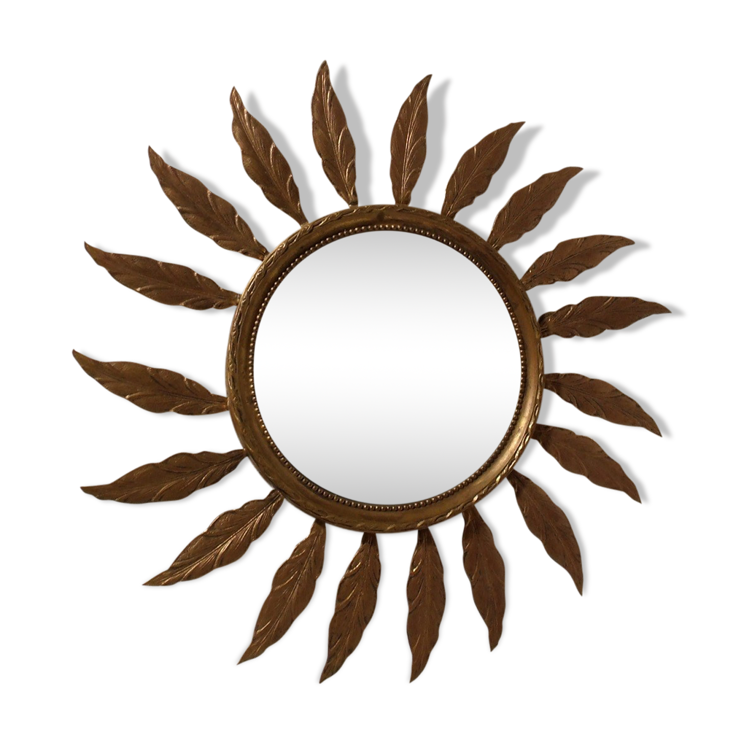 Vintage metal sun mirror - 22cm