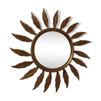 Miroir soleil sorcière en métal vintage - 22cm
