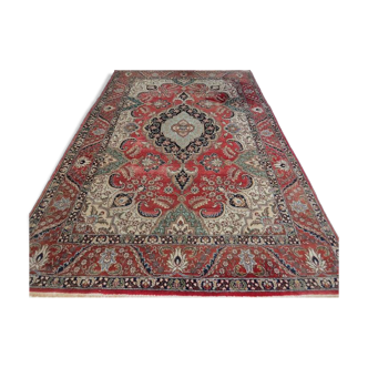 Tapis persan tabriz Iran 198 x 302 cm vers 1960 décor de folie