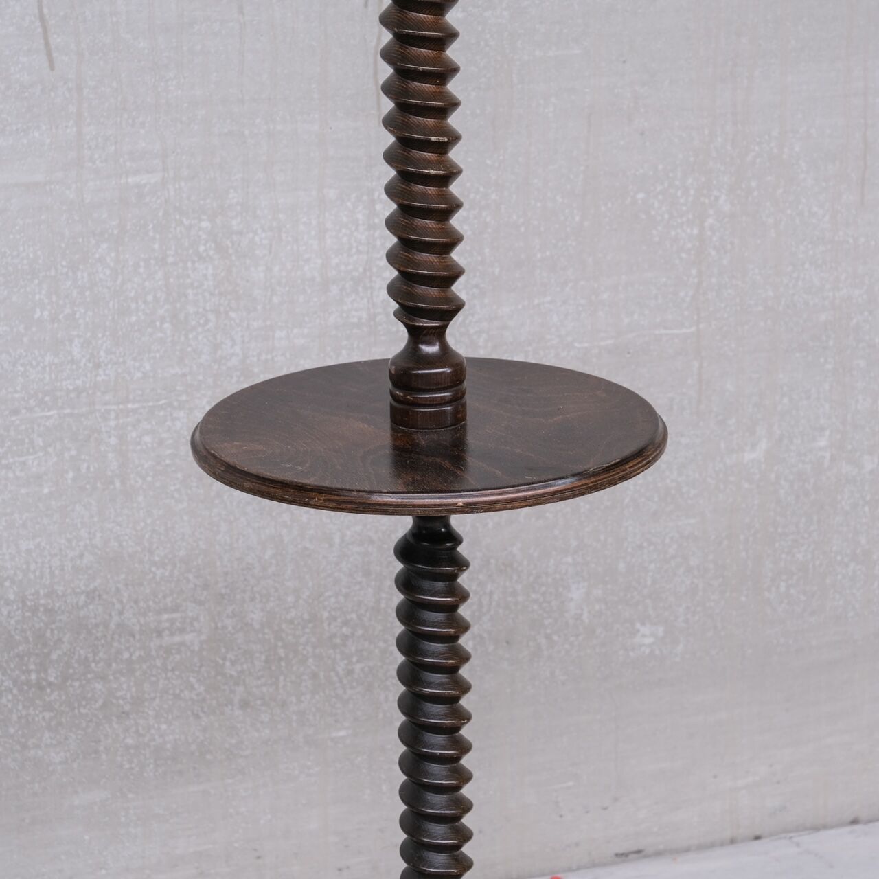 French art deco turned oak floor  lamp