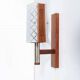 Vintage 1960s wall light, milk glass and bohemian teak.