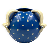 Vase Art Déco en céramique bleue, Rometti, Umbertide Italie années 1930