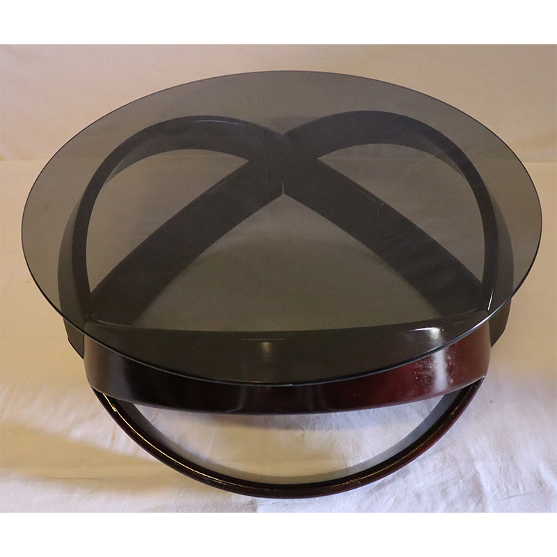 Vintage wooden and glass coffee table 1960