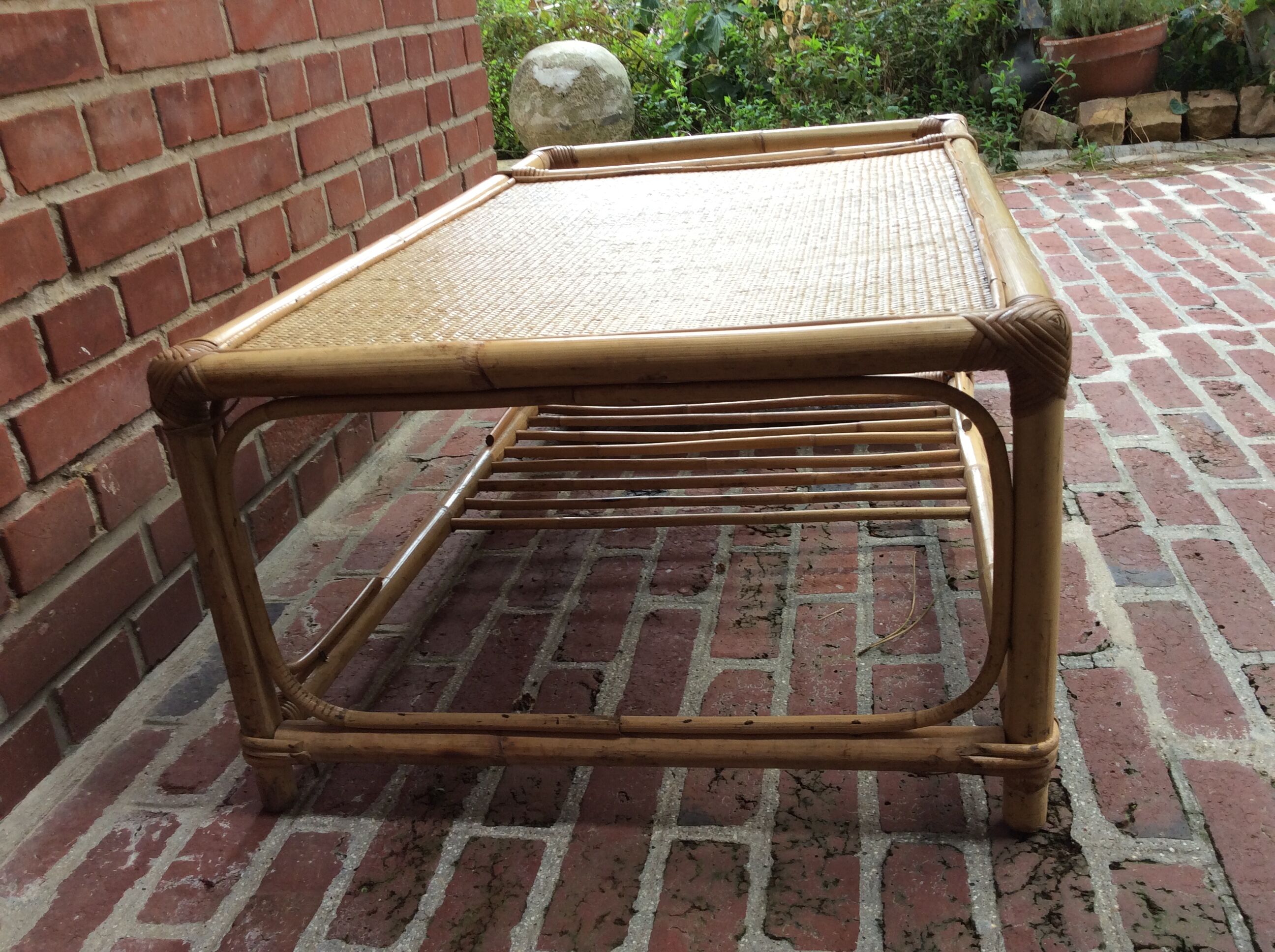 Vintage rattan coffee table