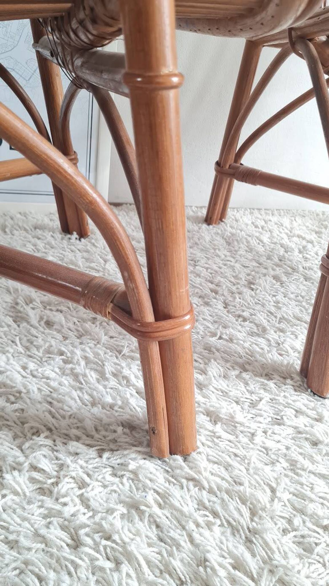 Paire de fauteuils en rotin vintage circa années 70