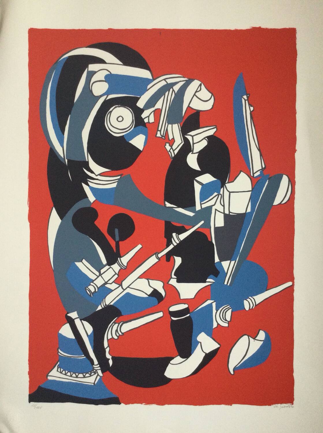 Surrealist composition. Lithograph by Vic GENTILS 1919-1997.