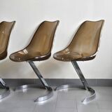 Set of 4 vintage Eurosteel chairs from the 1970s