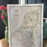 Geographic map 19th numbered Holland and Belgium