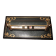 Perpetual desk calendar in green leather The Tanner