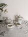 Tea and coffee service in English porcelain, green and gold