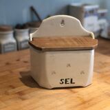 Vintage porcelain salt pot from Badonviller France