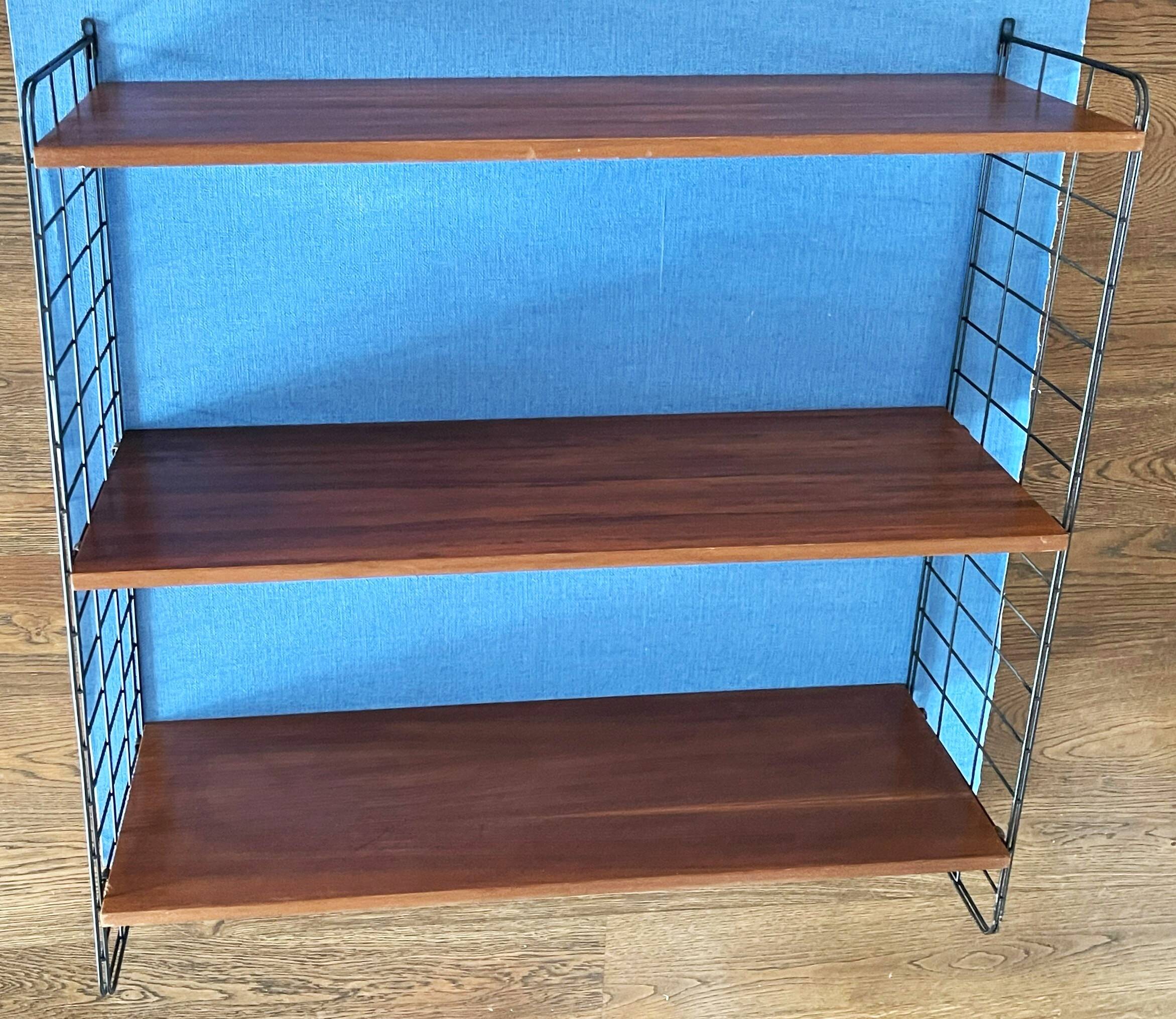 3 teak wall shelves, Nils Strinning
