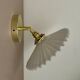 Vintage lampshade wall light in white opaline