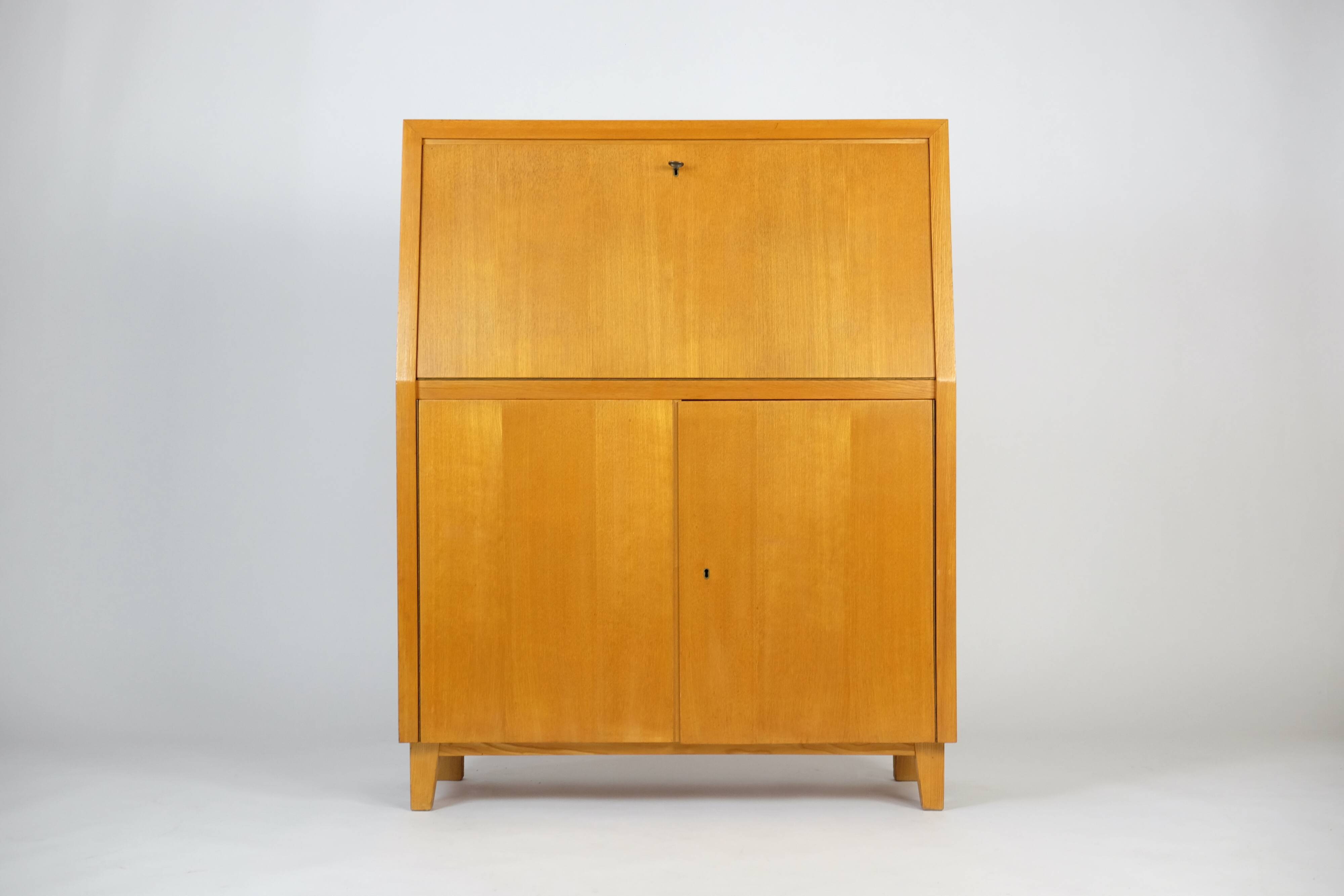 Vintage secretary desk cabinet Rüster 60s 70s midcentury