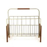 Teak and metal magazine rack, Sweden, 1940