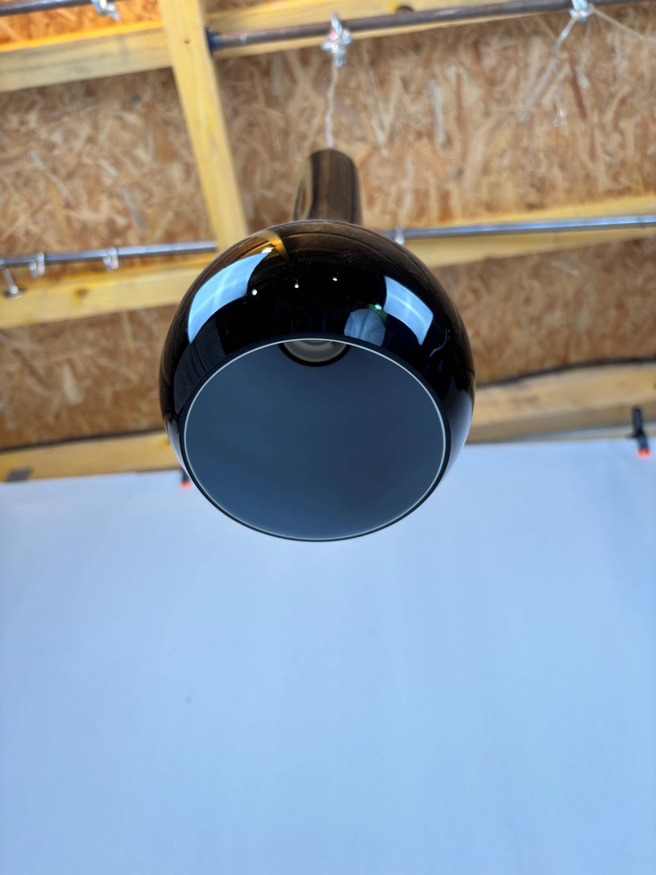 pair of black glass pendants - Denmark 80s/90s