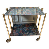 Textable brass and cashmere serving table