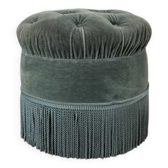 Pouf capitonné en velours