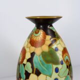 Art Deco vase by Boch Keramis with stylised floral decoration.