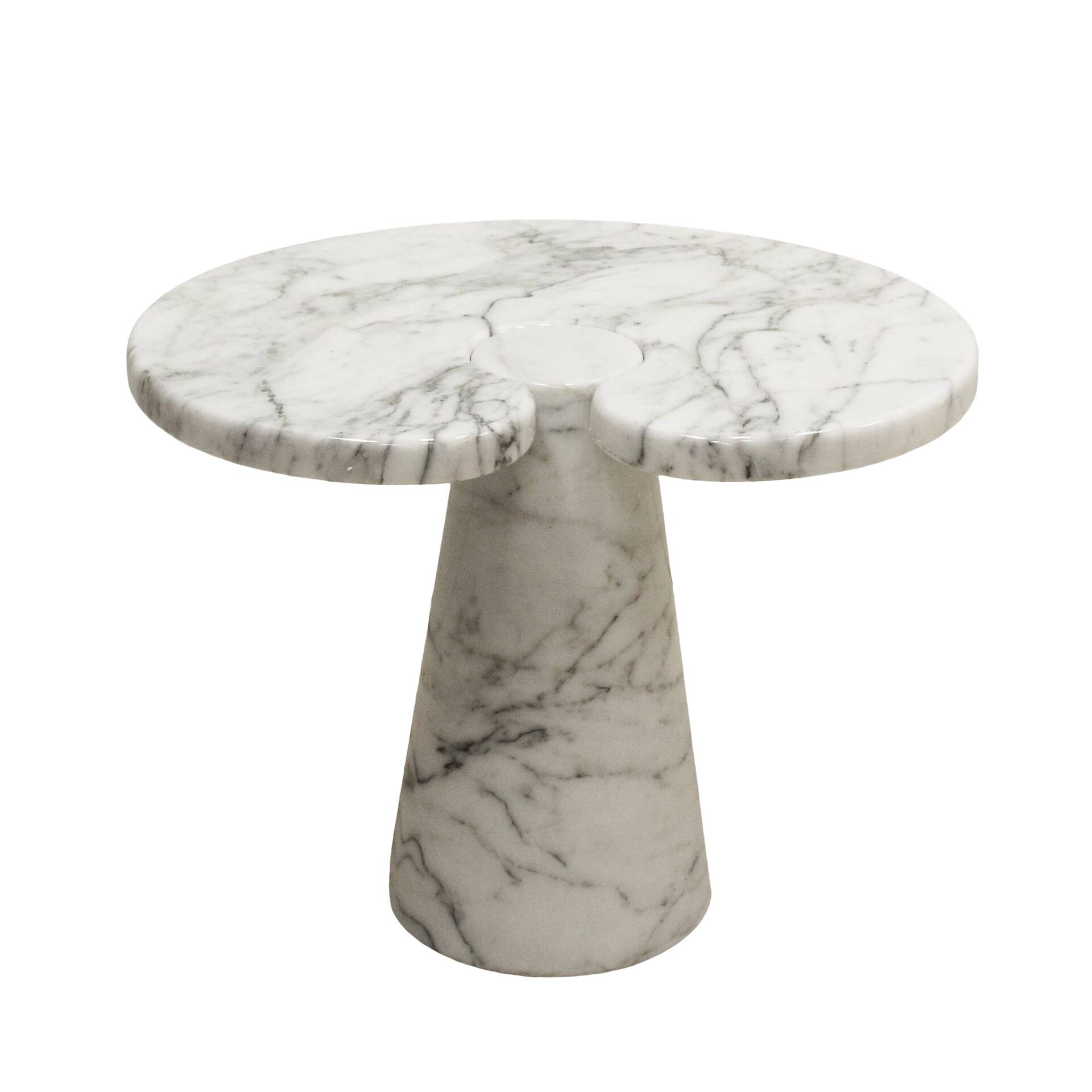 Original Angelo Mangiarotti Italian "Eros" Carrara Marble Side Tables