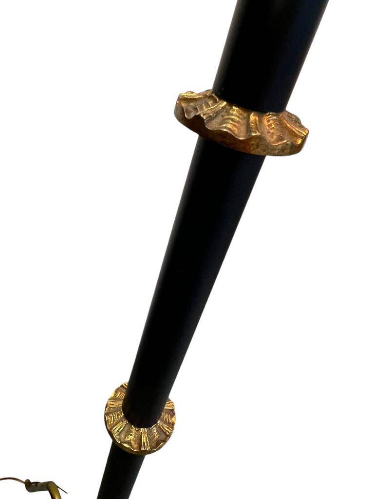 Vintage "gold" floor lamp with fringes b 55 h 160