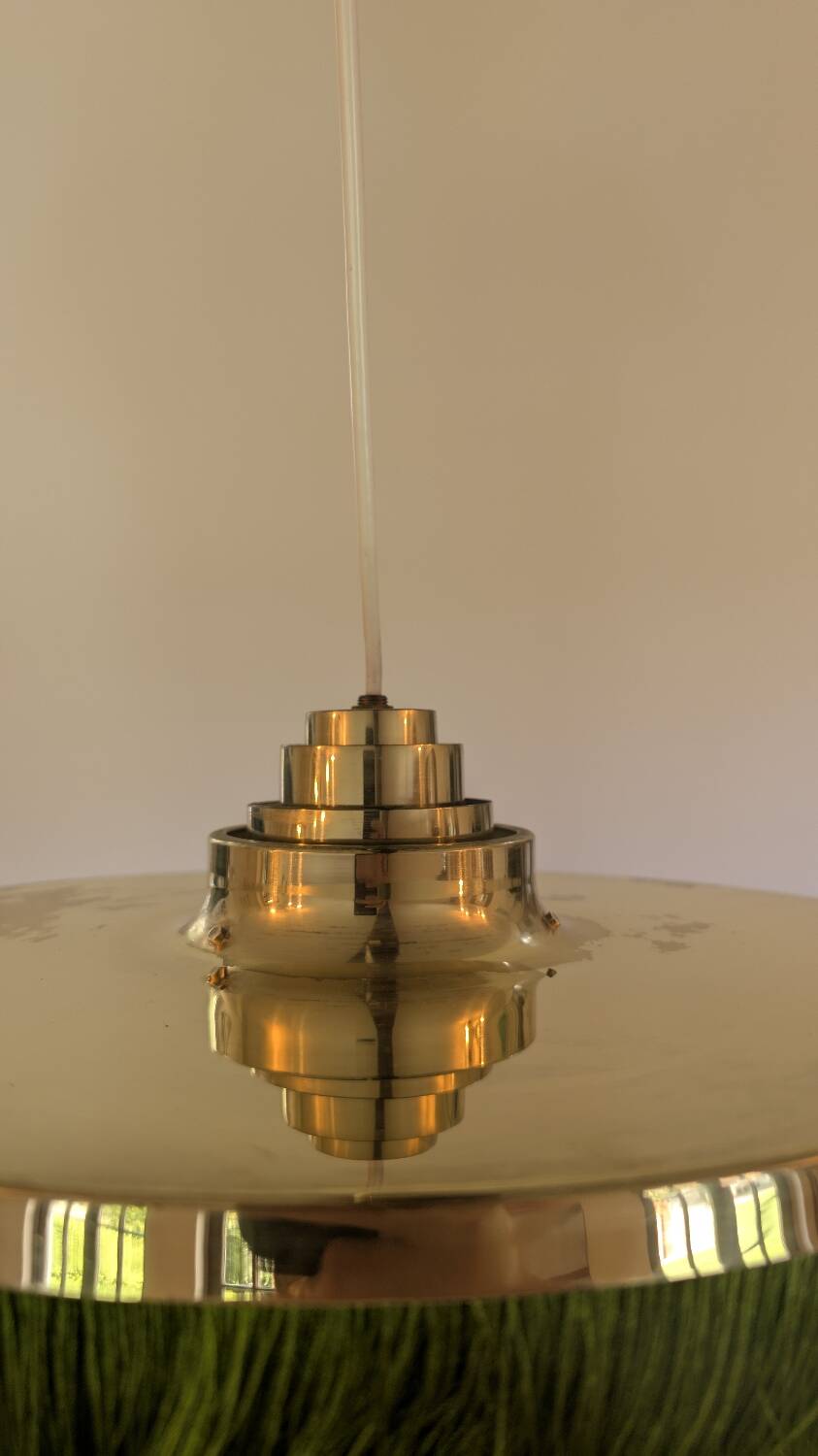 Superb brass fringed pendant light T-603 Hans Agne Jakobsson