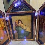 Vintage wooden religious triptych