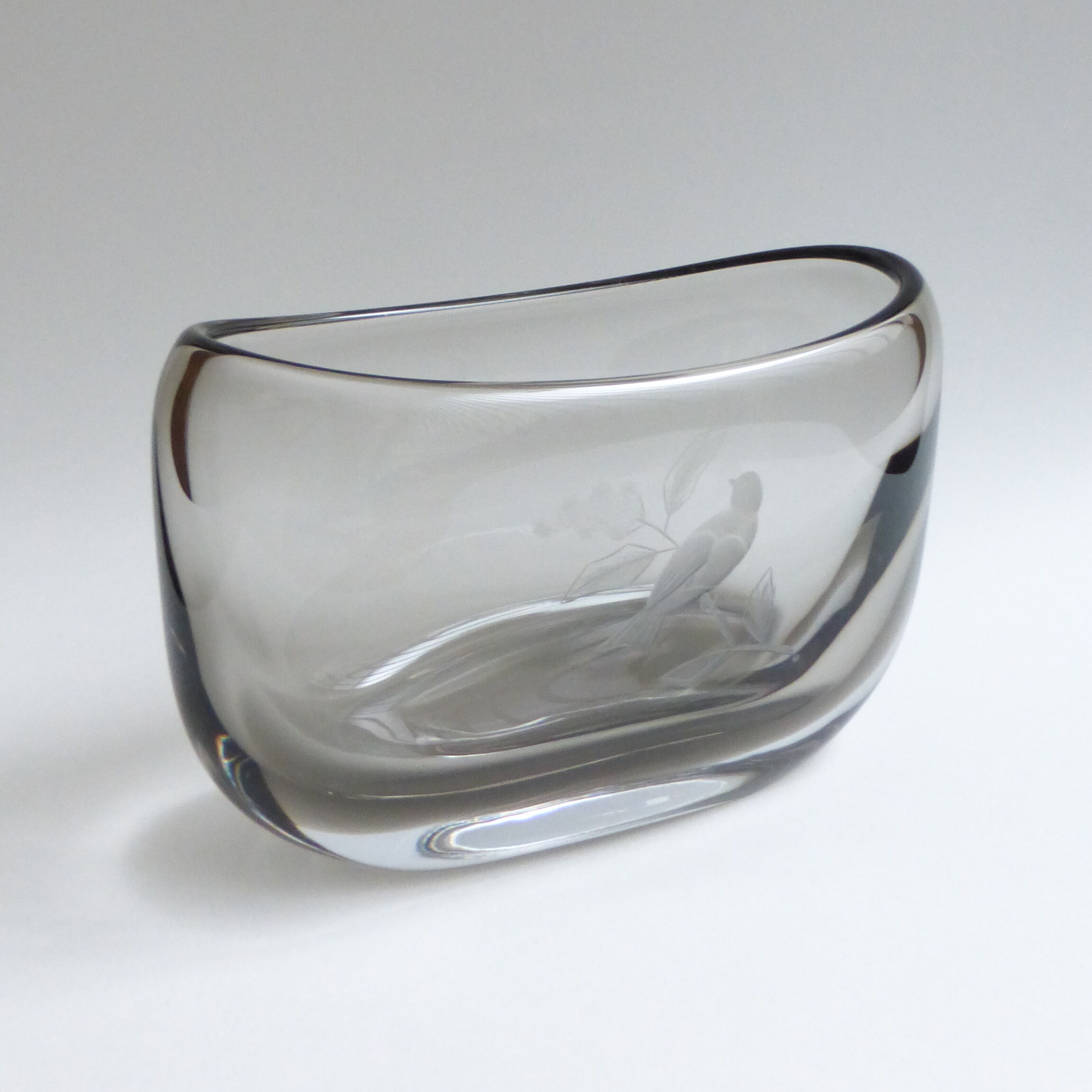 Czech smoked glass vase 1950's-60's