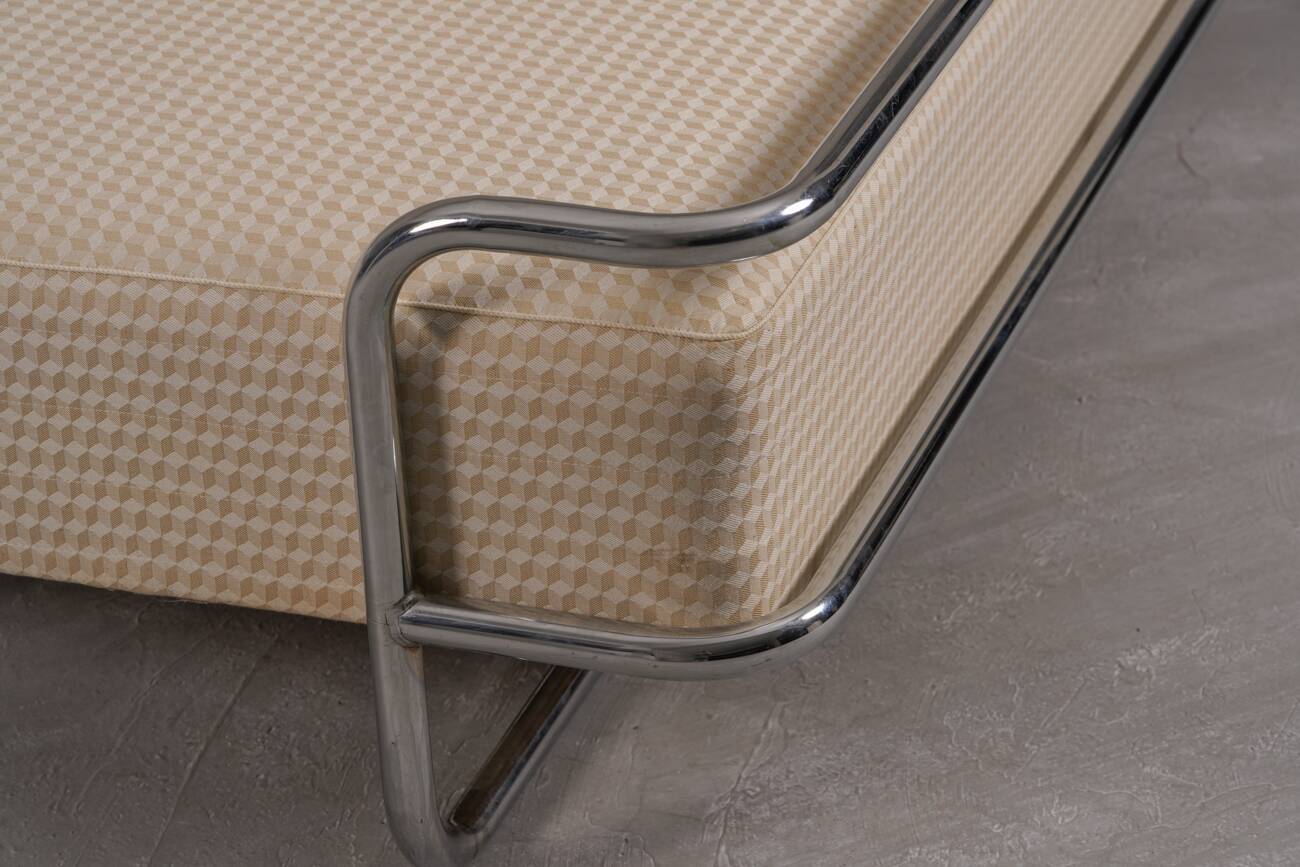 Vintage “Kromvik” king chrome bed by Knut Hagberg for IKEA, Sweden 1980s