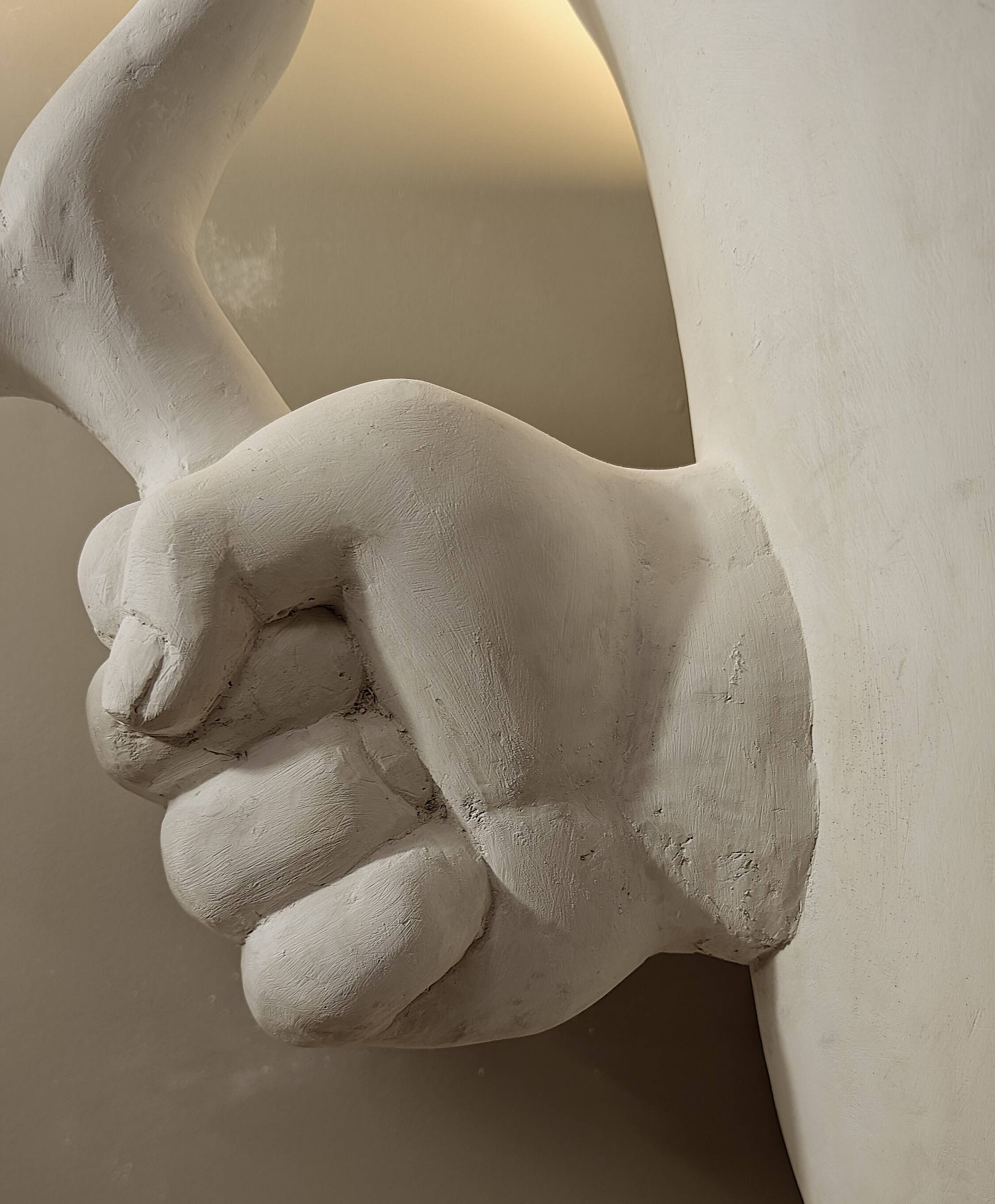 Lampe sculpture en plâtre