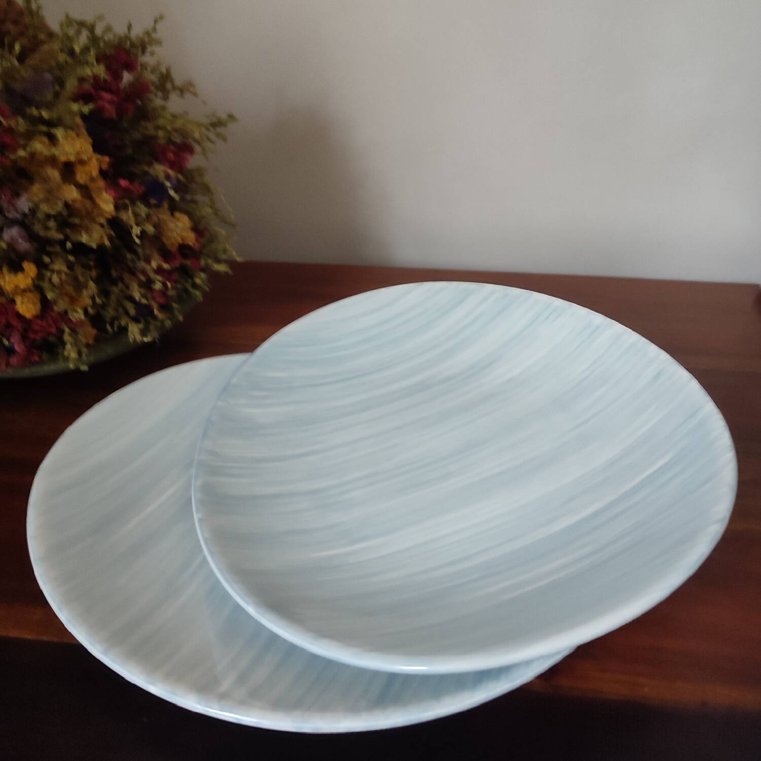 Lot 2 oval plates Salins France Caribbean model