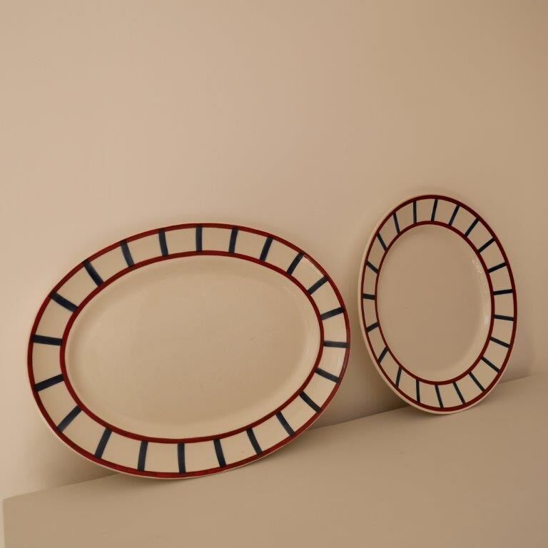 Set of 2 presentation dishes Béarn, HCBM Montereau