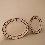 Set of 2 presentation dishes Béarn, HCBM Montereau