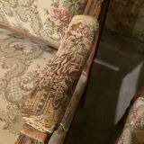 Pair of antique carved wooden armchairs