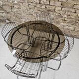 Round table and 4 chairs set, 1970