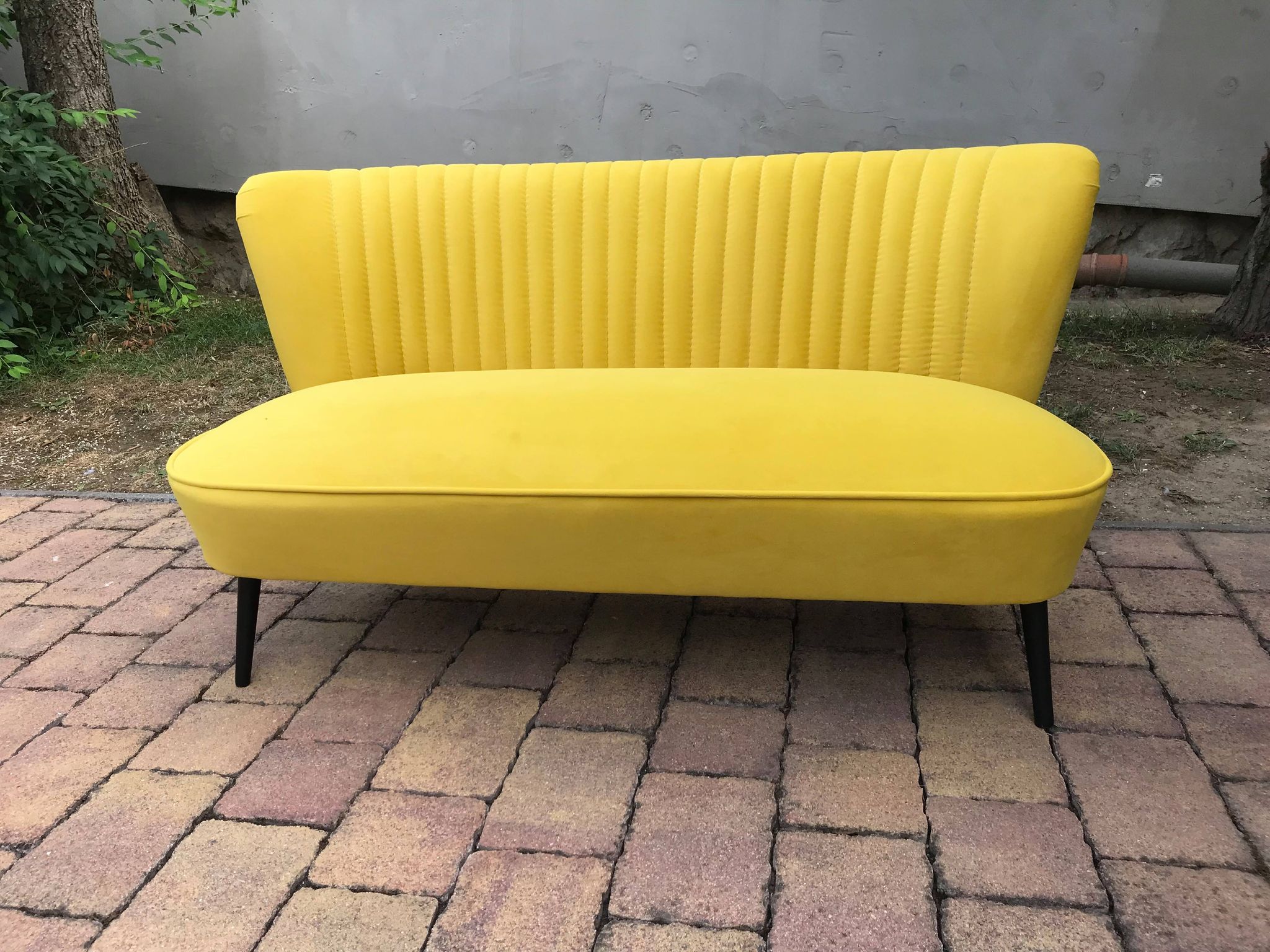 Mid-century scandinavian modern velvet sofa, 1950