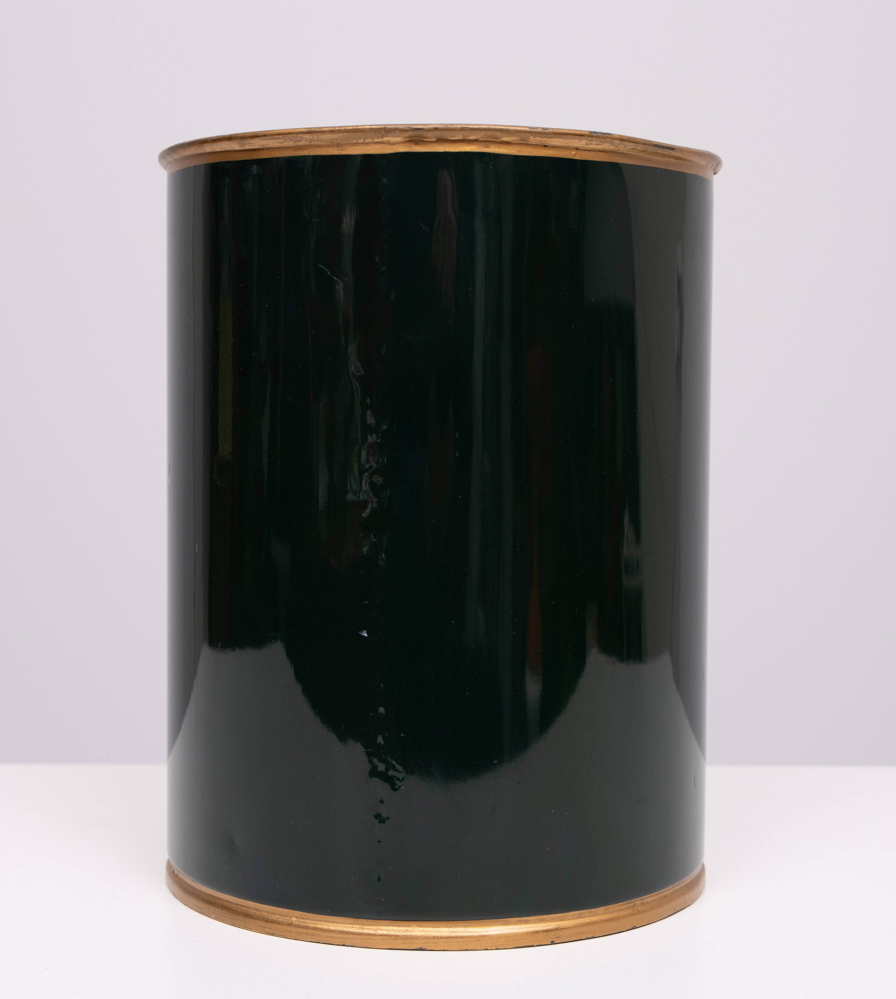 English Metal Waste Basked Bird lithograph 1960s