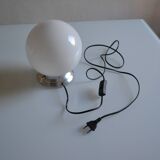 Art Deco table lamp with white opaline glass globe