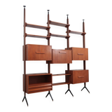Mid century teak modular bookcase AV Arredamenti 1960s