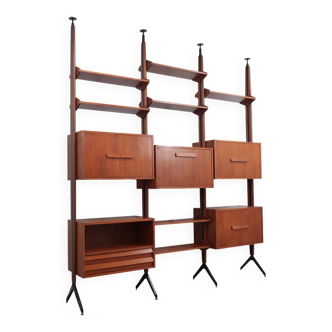 Mid century teak modular bookcase AV Arredamenti 1960s