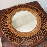 Vintage rattan mirror - 50cm