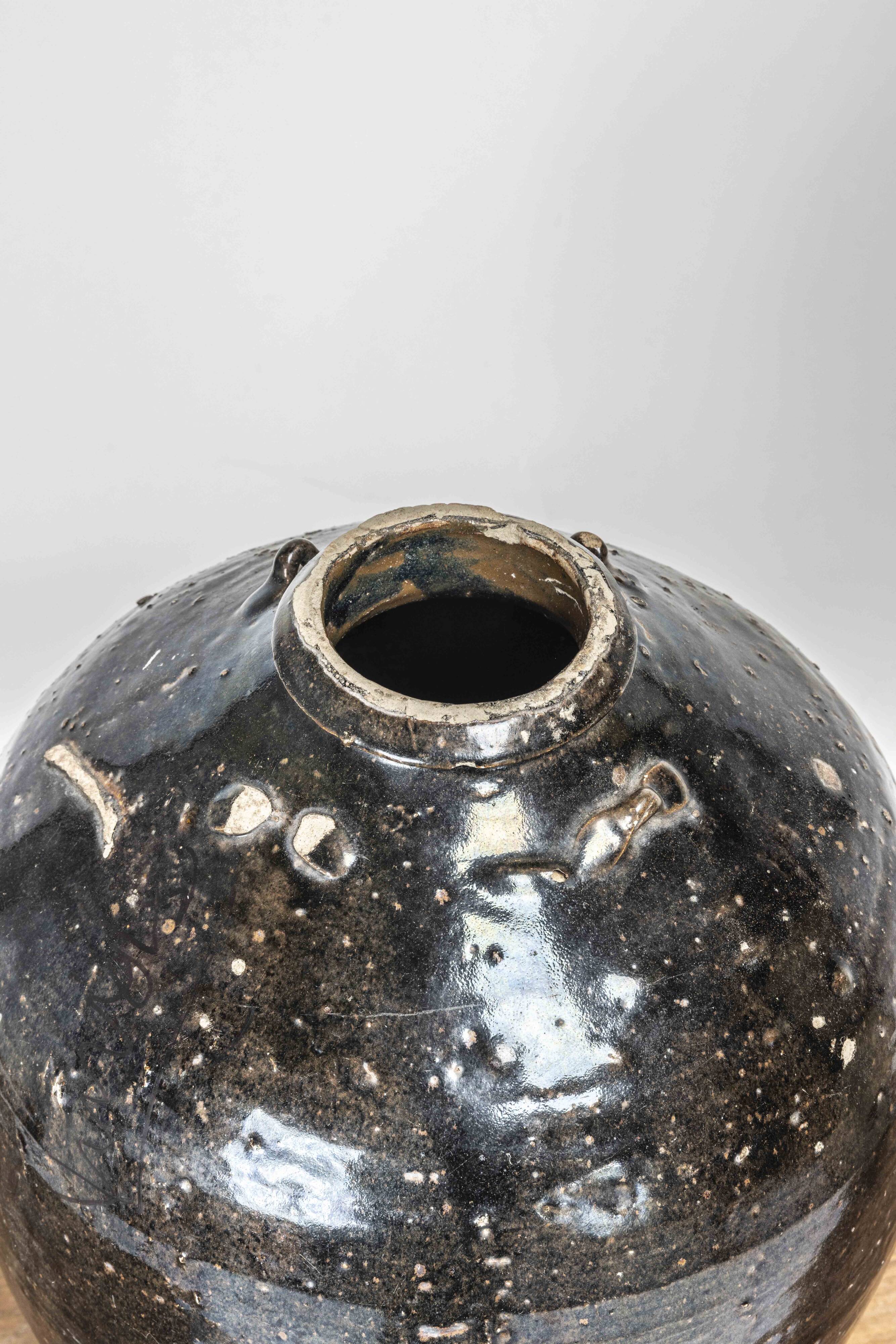 Chinese jar in glazed stoneware
