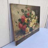 Oil on canvas, bouquet of flowers, signed Blondel.