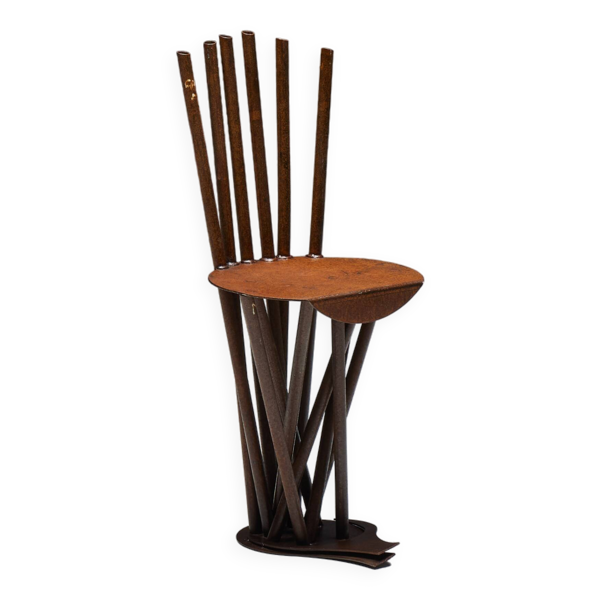 Chaises industrielles primitives Wabi Sabi, France, années 1950