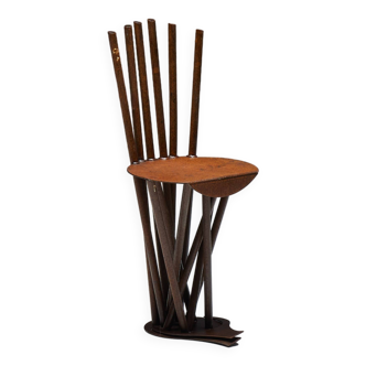 Chaises industrielles primitives Wabi Sabi, France, années 1950