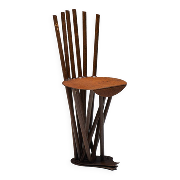 Chaises industrielles primitives Wabi Sabi, France, années 1950
