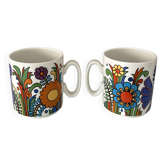 Pair of Villeroy & Boch Acapulco Mugs | 1970s Floral Design