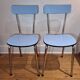 Table et chaises formica bleu