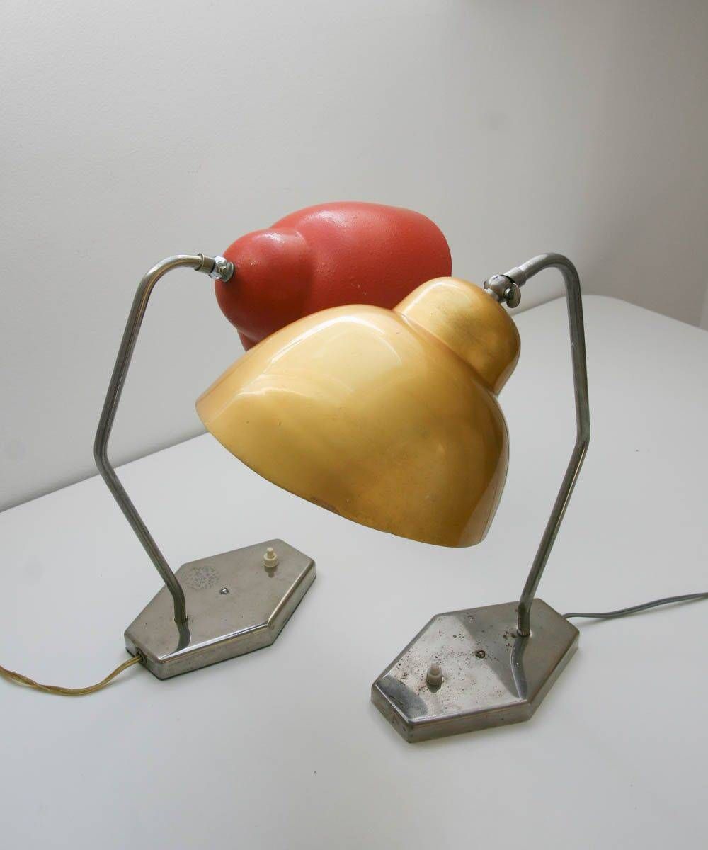 Lampe de table rouge des années 60 d'Inkop.